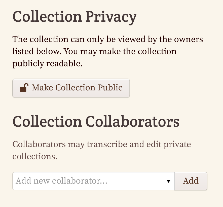 Adding Collaborators to a Private Collection - FromThePage Blog