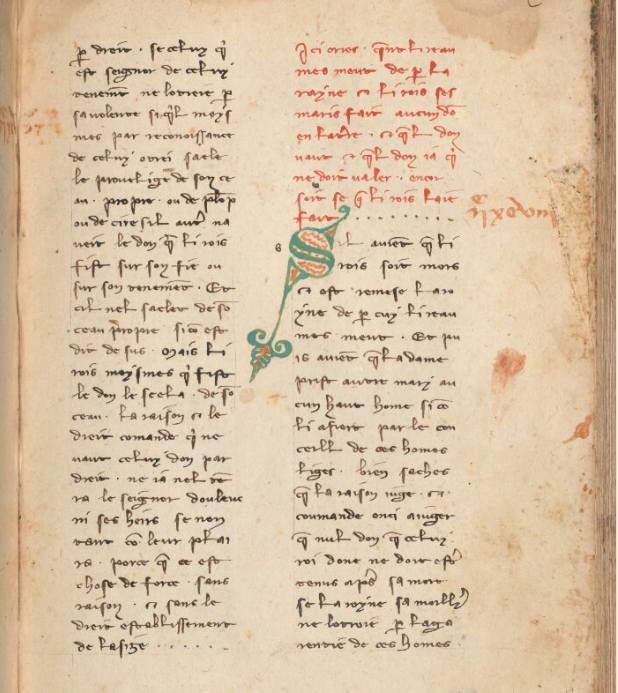 13th Century French Legal Text from the French Of Outremer project.