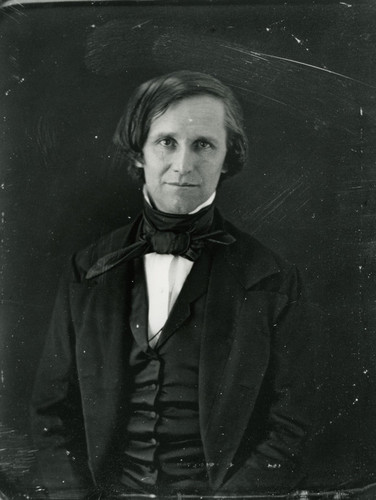 John B. Minor, a law professor at the University of Virginia, sits for a photographic portrait in 1859. U.Va. Prints and photographs file, Accession #RG-30/1/10.011, Prints10274. Special Collections, University of Virginia, Charlottesville, Va. 