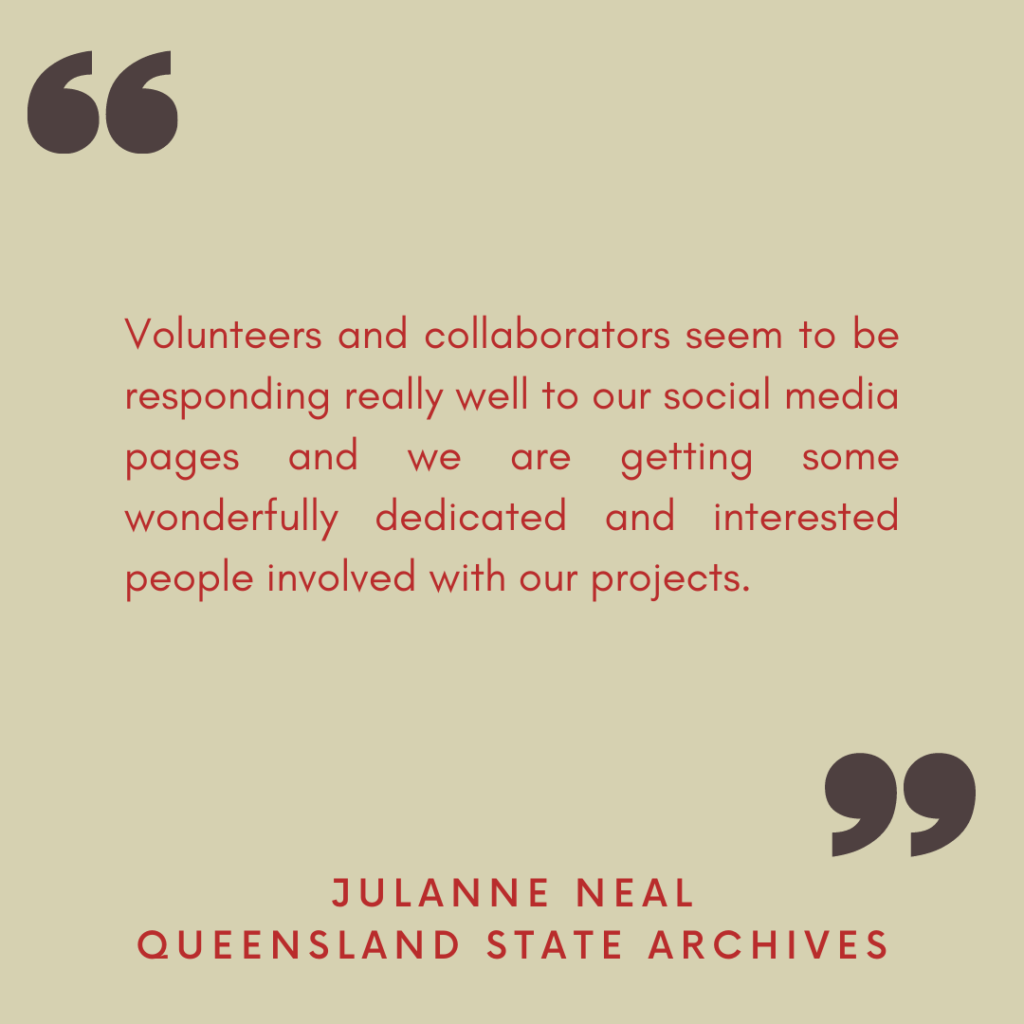 "Volunteers and collaborators seem to be responding really well to our social media pages and we are getting some wonderfully dedicated and interested people involved with our projects."

- Julanne Neal