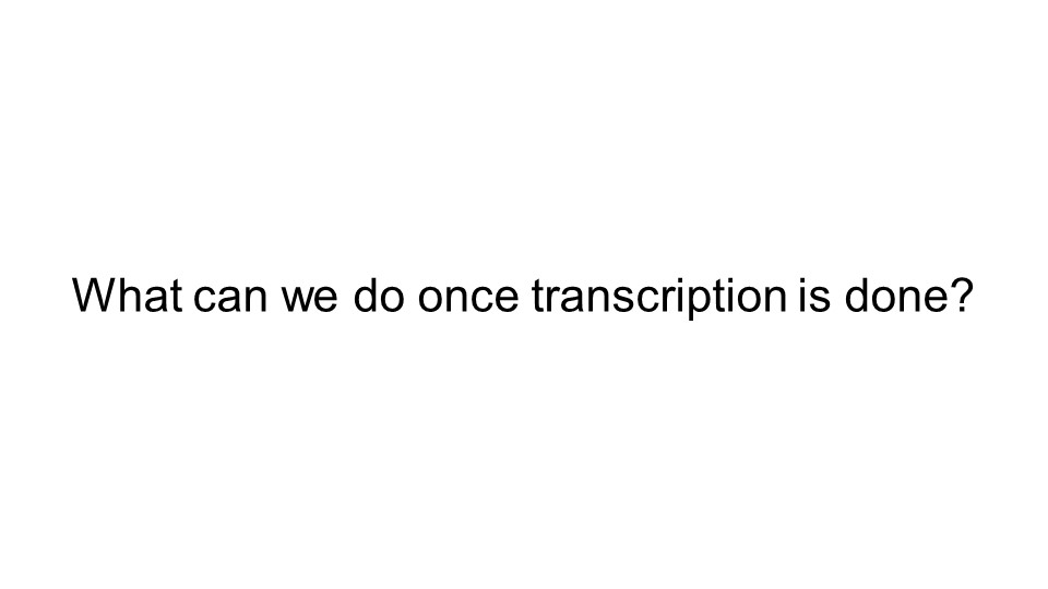 What can we do once transcription is done?
