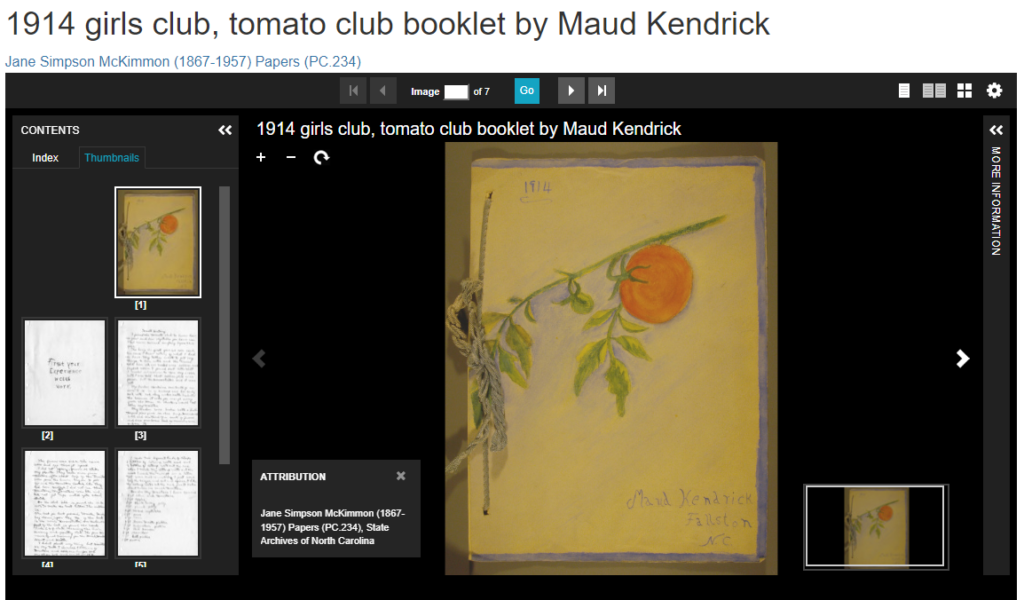 1914 girls club, tomato club booklet by Maud Kendrick

