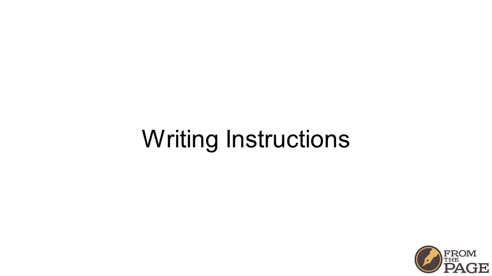 Writing Instructions