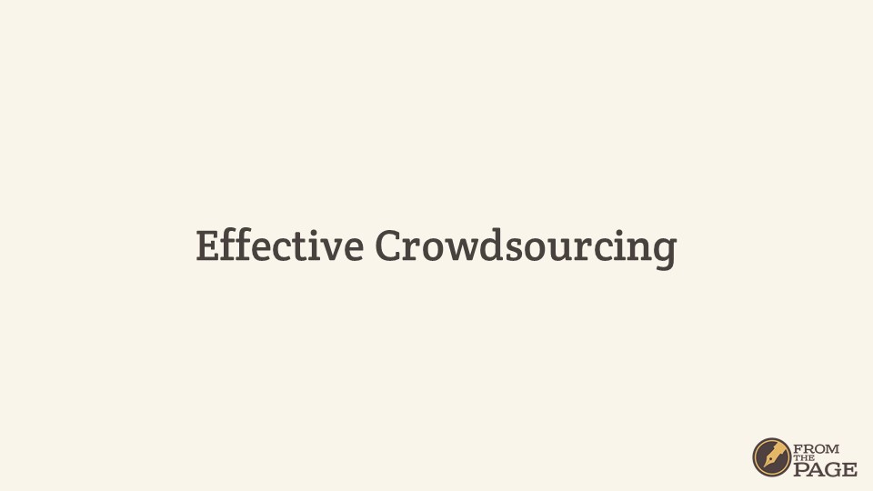Effective Crowdsourcing