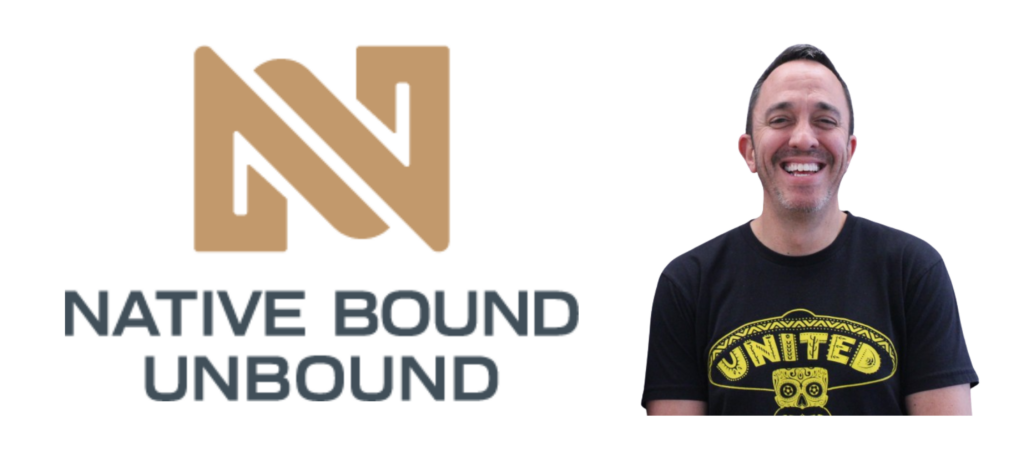 Native Bound Unbound logo + image of Dr. Aaron Taylor