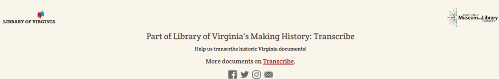 Library of Virginia's footer